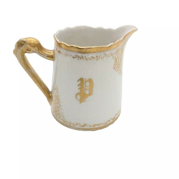 Unbranded Other - Vintage White & Gold Hand Painted Creamer
